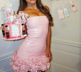 Pink Bodycon 18th Birthday Outfit Spaghetti Straps Applique Party Dress Sweet Hoco Dresses HZ1024