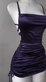 Navy Spaghetti Strap Pool Party Dress Birthday Outfits Short Satin Backless Middle School Hoco Dresses Birthday Outfits HZ1024