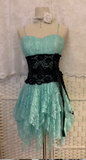 Blue Spaghetti Straps Bodycon Short Birthday Dress Lace Cocktail Dress Homecoming Dress HZ1024