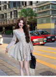 Polka Dot Romantic Long Sleeve Dress HZ1024
