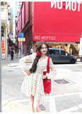 Polka Dot Romantic Long Sleeve Dress HZ1024