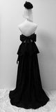 Black A-Line Evening Gowns Strapless Formal Dress Elegant Bow Sweet 18th Birthday Dress HZ1024