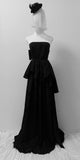 Black A-Line Evening Gowns Strapless Formal Dress Elegant Bow Sweet 18th Birthday Dress HZ1024