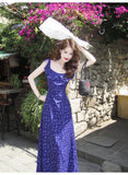 Slim Tea Lace Square Neck Ruffle Edge Floral Dress HZ1024
