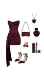 Burgundy Strapless Sheath Short Homecoming Outfit Elegant Satin Birthday Dress Middle School Hoco Dresses HZ1024