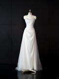 White Ball Gown Wedding Dress Strapless Wedding Dress Modest Tulle Bridal Dress HZ1024