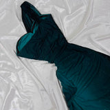 Gradient Jade Sheath Formal Dress One Shoulder Glitter Chiffon Evening Gowns sweet 18th Birthday Dress HZ1024