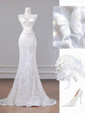 Sweetheart Ivory Bridal Dress Lace Appliqu¨¦ Mermaid Wedding Dress Beaded Bridal Dress HZ1024