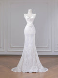 Sweetheart Ivory Bridal Dress Lace Appliqu¨¦ Mermaid Wedding Dress Beaded Bridal Dress HZ1024