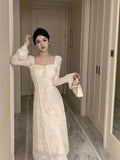 elegant bow A-line long skirt white dress birthday dress HZ1024