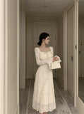 elegant bow A-line long skirt white dress birthday dress HZ1024