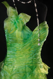 Green One Shoulder Birthday Dress Hi-Lo Evening Gowns Fairytale Tulle Prom Dress HZ1024