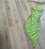Spaghetti Strap Sheath Short Evening Dress Green Beaded Chiffon Formal Dress Homecoming Dress HZ1024