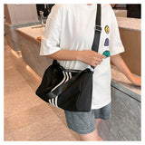 Striped Oxford Cloth Crossbody Bag HZ1024