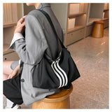 Striped Oxford Cloth Crossbody Bag HZ1024