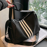 Striped Oxford Cloth Crossbody Bag HZ1024