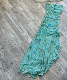 Vintage Sheath Strapless Evening Gown Elegant Sequin Chiffon Formal Dress Long Prom Dress HZ1024