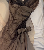Brown Vintage Sheath Spaghetti Strap Long Evening Gown Gorgeous Sequin Chiffon Formal Dress Birthday Dress HZ1024