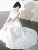 A-Line Evening Dress Spaghetti Strap Formal Dress Modest Chiffon Prom Dress HZ1024