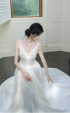 A-Line Evening Dress Spaghetti Strap Formal Dress Modest Chiffon Prom Dress HZ1024