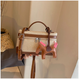 versatile canvas messenger bag square bucket bag HZ1024