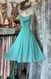 Blue A-Line Short Formal Dress Elegant Chiffon Birthday Dress Homecoming Dress HZ1024