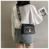 diamond chain bag wide shoulder strap shoulder crossbody bag HZ1024