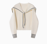 Navy Collar Shawl Knit Cardigan HZ1024