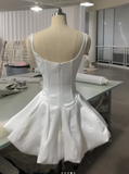 Square Neck Ball Gown Satin Short Party Dress Rhinestone Hoco Dresses Elegant Formal Dress Birthday Outfits HZ1024