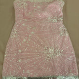 Strapless Bodycon Short Party Dress Pink Sparkly Sequin Hoco Dresses Cute Birthday Outfit Formal Dress HZ1024
