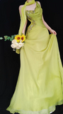 Green Sheath Evening Gown Glamour Beaded Tulle Long Prom Dresses Asymmetric Neck Formal Dress HZ1024