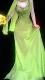 Green Sheath Evening Gown Glamour Beaded Tulle Long Prom Dresses Asymmetric Neck Formal Dress HZ1024