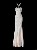 Mermaid Evening Gown Glamour Lace Sequin Long Prom Dresses Sweetheart Neck Formal Dress HZ1024