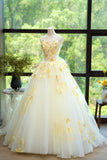 White Strapless Ball Gown Glamour Tulle Sequin Appliqu¨¦ Long Evening Gown Quinceanera Dress HZ1024