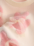 Pink Bear Bow Round Neck Sweater HZ1024
