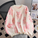 Pink Bear Bow Round Neck Sweater HZ1024