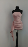 Pink Bodycon Formal Dress Strapless Party Dress Birthday Dress Satin Short Hoco Dresses HZ1024