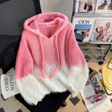 mink velvet hooded knitted sweater HZ1024