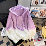 mink velvet hooded knitted sweater HZ1024