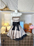 Light Brown A-Line Formal Dress Spaghetti Strap Party Dress Birthday Dress Satin Lace Short Homecoming Dresses HZ1024
