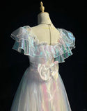 Colorful Ball Gown Square Neck Party Dress Chiffon Homecoming Outfit Elegant Birthday Dress HZ1024