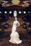 Mermaid Spaghetti Strap Long Prom Dresses Elegant Tulle Beaded Birthday Evening Dress HZ1024