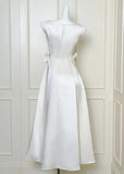 A-Line Square Neck Birthday Dress Satin Sweet 16 Dress Graduation Dress HZ1024