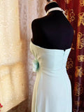 Tiffany Blue Sheath Long Prom Dress Chiffon Vintage Evening Gown Sweetheart Formal Dress HZ1024