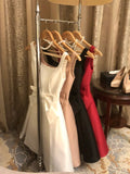 Straps A-Line Short Hoco Dresses White Satin Birthday Dress Cute Formal Dress Graduation Dress HZ1024