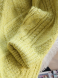 V-neck thickened cable knit sweater HZ1024