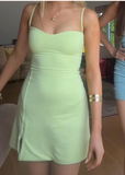 Spaghetti Straps Bodycon Formal Dresses Cute Satin Hoco Dresses Party Dress HZ1024