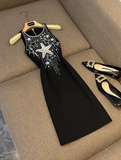 Jewel Sheath Formal Dresses Cute Satin Rhinestone Hoco Dresses Party Dress HZ1024