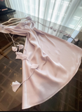 Spaghetti Strap Sheath Formal Dresses Cute Taro Purple Satin Hoco Dresses Birthday Outfit Party Dress HZ1024