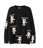 doll 3D bear pendant imitation mink sweater HZ1024